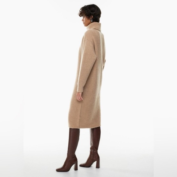 NEW Aritzia Wilfred Taylor Dress in Caramel Gold Tan Brown | size S - Picture 3 of 10